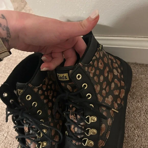 Keds Leopard Print High-Top Rain Boots Size 10 with dream foam - Picture 3 of 9